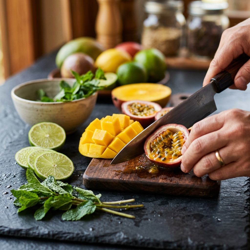 Ingredientes tropicales frescos